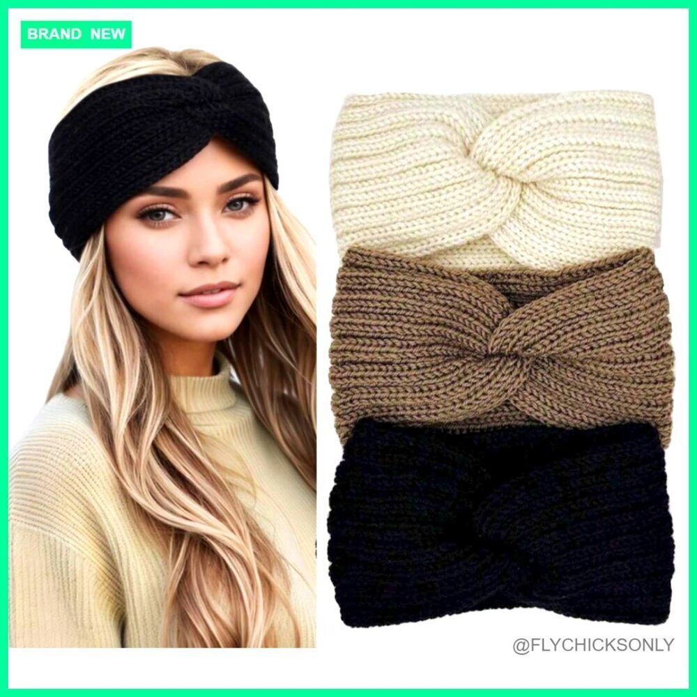 Chunky Knit Winter Headband Ear Warmer for Women Cold Weather Accessory